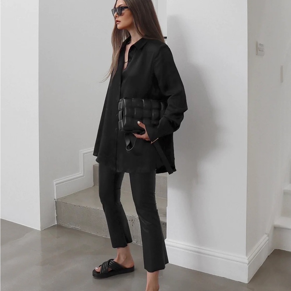 Commando Black Cropped Straight-Leg Pants